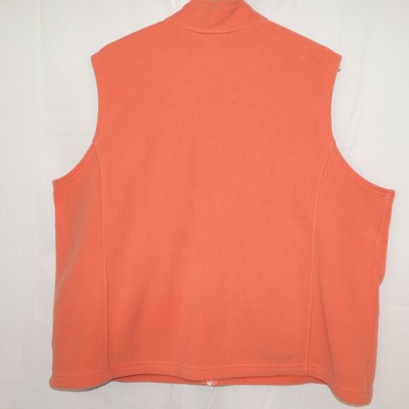LL Bean Lycra Spandex Flannel Vest Size 2X Zip Front Two front pockets Pumpkin - Picture 13 of 16
